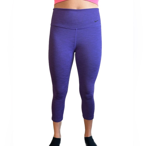 Nike dri fit cropped running leggings small deep purple - Picture 3 of 6